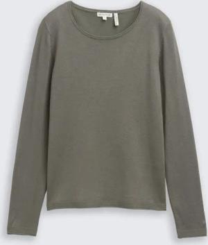 TOM TAILOR Damen Basic Strickpullover mit Rundhalsausschnitt, grün, Uni, Gr. XL