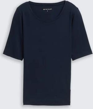 TOM TAILOR Damen Basic T-Shirt, blau, Uni, Gr. XL