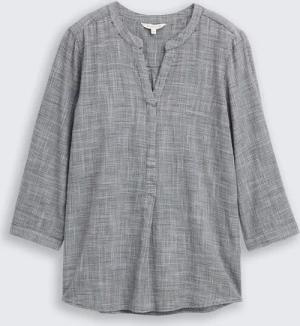 TOM TAILOR Damen Bluse aus Baumwolle, blau, Uni, Gr. 34