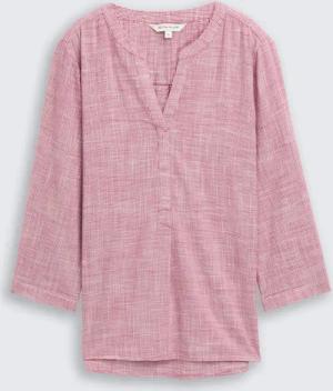 TOM TAILOR Damen Bluse aus Baumwolle, rot, Uni, Gr. 36