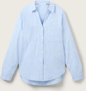 TOM TAILOR Damen Bluse mit Brusttaschen, blau, Meliert, Gr. 38