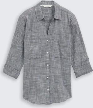 TOM TAILOR Damen Bluse mit Brusttaschen, blau, Meliert, Gr. 38