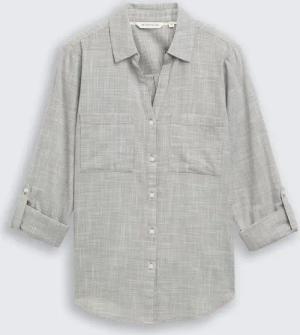 TOM TAILOR Damen Bluse mit Brusttaschen, grün, Uni, Gr. 42