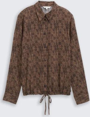 TOM TAILOR Damen Bluse mit Muster, beige, Gemustert, Gr. 34