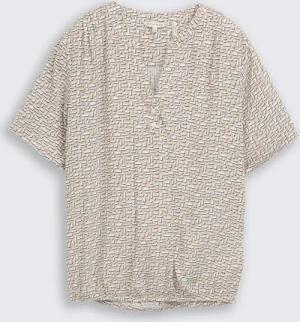 TOM TAILOR Damen Bluse mit Muster, beige, Gemustert, Gr. 42