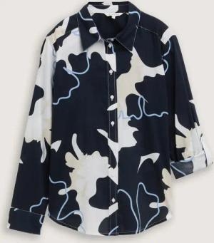 TOM TAILOR Damen Bluse mit Muster, blau, Geblümt, Gr. 46