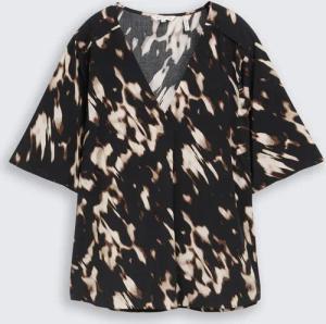 TOM TAILOR Damen Bluse mit Muster, braun, Animalprint, Gr. 38