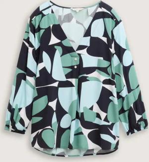 TOM TAILOR Damen Bluse mit Muster, grün, Gemustert, Gr. 34