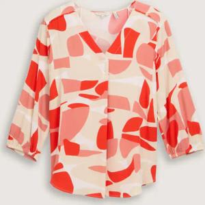 TOM TAILOR Damen Bluse mit Muster, rot, Gemustert, Gr. 34