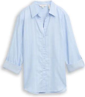 TOM TAILOR Damen Bluse mit Streifen in Glitzer-Optik, blau, Gestreift, Gr. 38