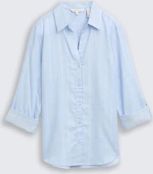 TOM TAILOR Damen Bluse mit Streifen in Glitzer-Optik, blau, Gestreift, Gr. 44