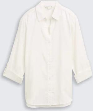 TOM TAILOR Damen Bluse mit Streifen in Glitzer-Optik, weiß, Gestreift, Gr. 44