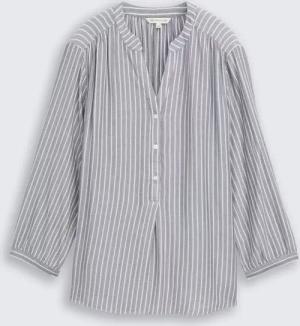 TOM TAILOR Damen Bluse mit Streifenmuster, blau, Gestreift, Gr. 34