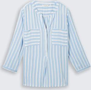 TOM TAILOR Damen Bluse mit Streifenmuster, blau, Gestreift, Gr. 40