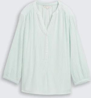 TOM TAILOR Damen Bluse mit Streifenmuster, grün, Gestreift, Gr. 38