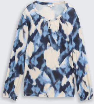 TOM TAILOR Damen Blusenshirt mit Muster, blau, Gemustert, Gr. XL