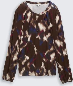 TOM TAILOR Damen Blusenshirt mit Muster, braun, Gemustert, Gr. XXL