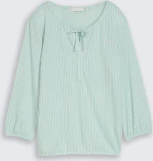 TOM TAILOR Damen Blusenshirt mit Streifenmuster, grün, Gestreift, Gr. XS