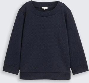 TOM TAILOR Damen Boxy Fit Sweatshirt mit 7/8-Arm, blau, Uni, Gr. XXL