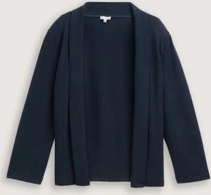 TOM TAILOR Damen Cardigan mit Schalkragen, blau, Uni, Gr. XL