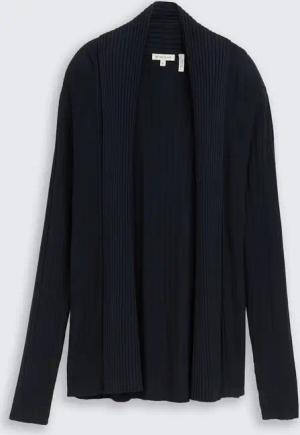 TOM TAILOR Damen Cardigan mit Schalkragen, blau, Uni, Gr. XS