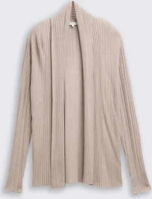 TOM TAILOR Damen Cardigan mit Schalkragen, braun, Meliert, Gr. XL