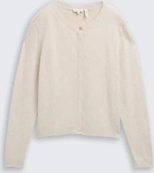 TOM TAILOR Damen Cardigan mit verdeckter Knopfleiste, beige, Meliert, Gr. M