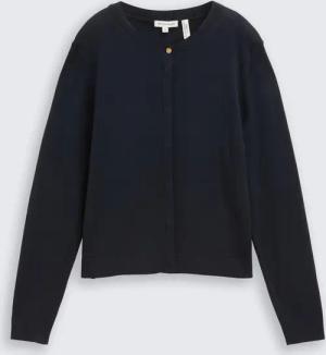 TOM TAILOR Damen Cardigan mit verdeckter Knopfleiste, blau, Uni, Gr. M