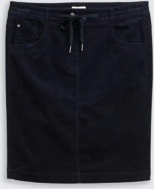 TOM TAILOR Damen Cordrock mit Kordelzug, blau, Uni, Gr. 36