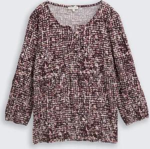 TOM TAILOR Damen Crinkle Blusenshirt mit Muster, rot, Gemustert, Gr. M