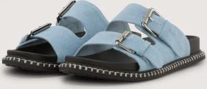 TOM TAILOR Damen Flache Sandalen in Jeans-Optik, blau, Uni, Gr. 38