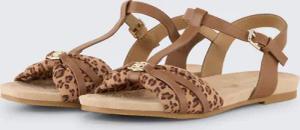 TOM TAILOR Damen Flache Sandalen mit Animal-Print, braun, Animalprint, Gr. 42