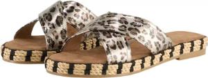 TOM TAILOR Damen Flache Sandalen mit Animal-Print, silber, Animalprint, Gr. 37