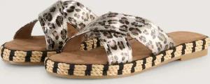 TOM TAILOR Damen Flache Sandalen mit Animal-Print, silber, Animalprint, Gr. 40