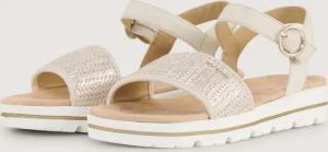 TOM TAILOR Damen Flache Sandalen mit Flechtmuster, gold, Uni, Gr. 36