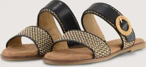 TOM TAILOR Damen Flache Sandalen mit Flechtmuster, schwarz, Gemustert, Gr. 38