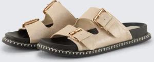 TOM TAILOR Damen Flache Sandalen mit Gold-Akzent, gold, Uni, Gr. 38