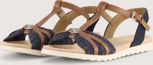 TOM TAILOR Damen Flache Sandalen mit Stickereien, blau, Uni, Gr. 40