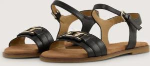TOM TAILOR Damen Flache Sandalen mit weicher Sohle, schwarz, Uni, Gr. 40