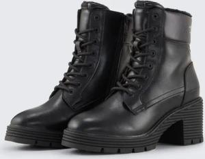 TOM TAILOR Damen Gefütterte Absatzstiefel mit Logo-Details, schwarz, Uni, Gr. 40