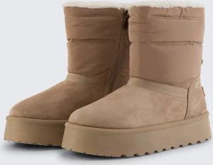 TOM TAILOR Damen Gefütterte Schneestiefel mit Wattierung, beige, Uni, Gr. 39