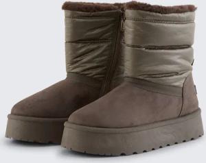 TOM TAILOR Damen Gefütterte Schneestiefel mit Wattierung, braun, Uni, Gr. 40