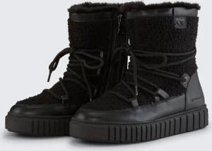 TOM TAILOR Damen Gefütterte Schneestiefel, schwarz, Uni, Gr. 37