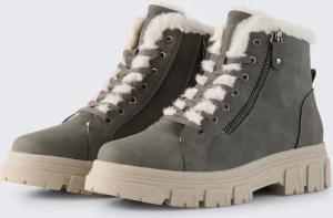 TOM TAILOR Damen Gefütterte Stiefel mit Fellimitat, grau, Uni, Gr. 38