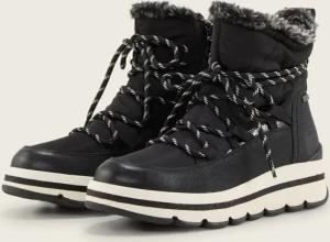 TOM TAILOR Damen Gefütterte Stiefel mit Plateau, schwarz, Uni, Gr. 40