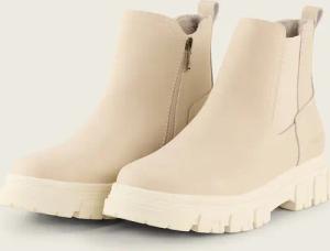 TOM TAILOR Damen Gefütterte Stiefeletten mit Gummieinsatz, beige, Uni, Gr. 39