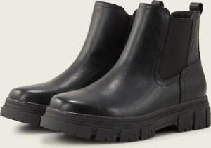 TOM TAILOR Damen Gefütterte Stiefeletten mit Gummieinsatz, schwarz, Uni, Gr. 36