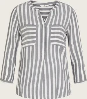 TOM TAILOR Damen Gestreifte Bluse mit Taschen, blau, Gestreift, Gr. 38