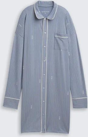 TOM TAILOR Damen Gestreiftes Nachthemd, blau, Gestreift, Gr. 42