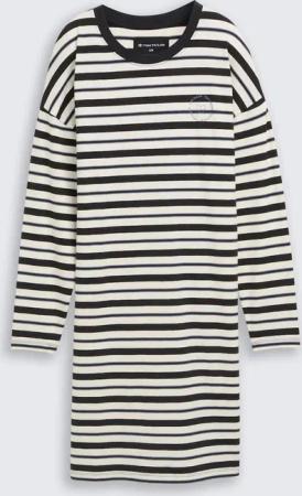 TOM TAILOR Damen Gestreiftes Nachthemd, grau, Gestreift, Gr. 38